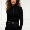 Ava Quarter Zip Knit (Black)