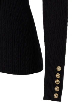Ava Quarter Zip Knit (Black)