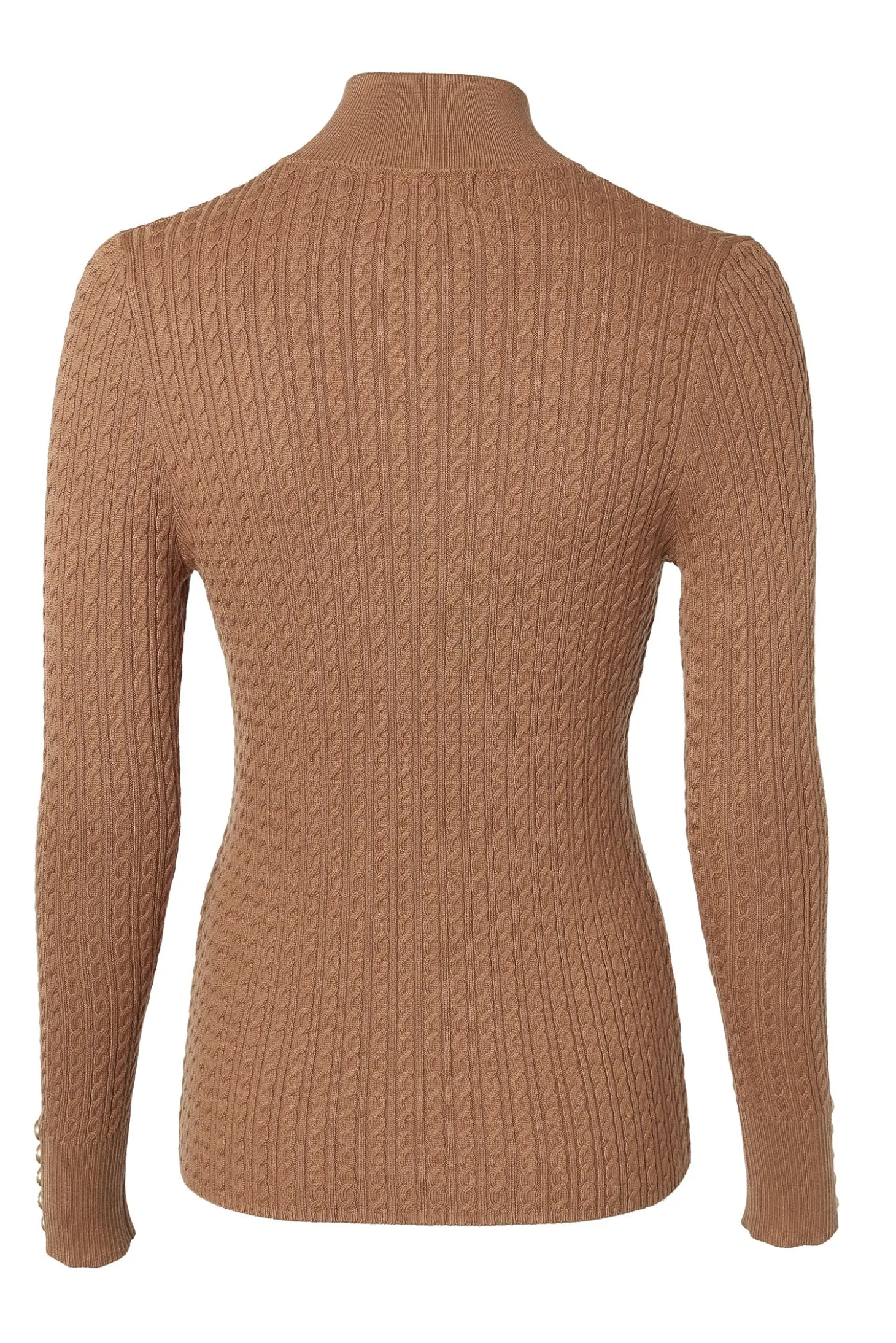 Ava Quarter Zip Knit (Dark Camel Marl)