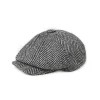Baker Boy Cap (Wide Tooth Black Herringbone)