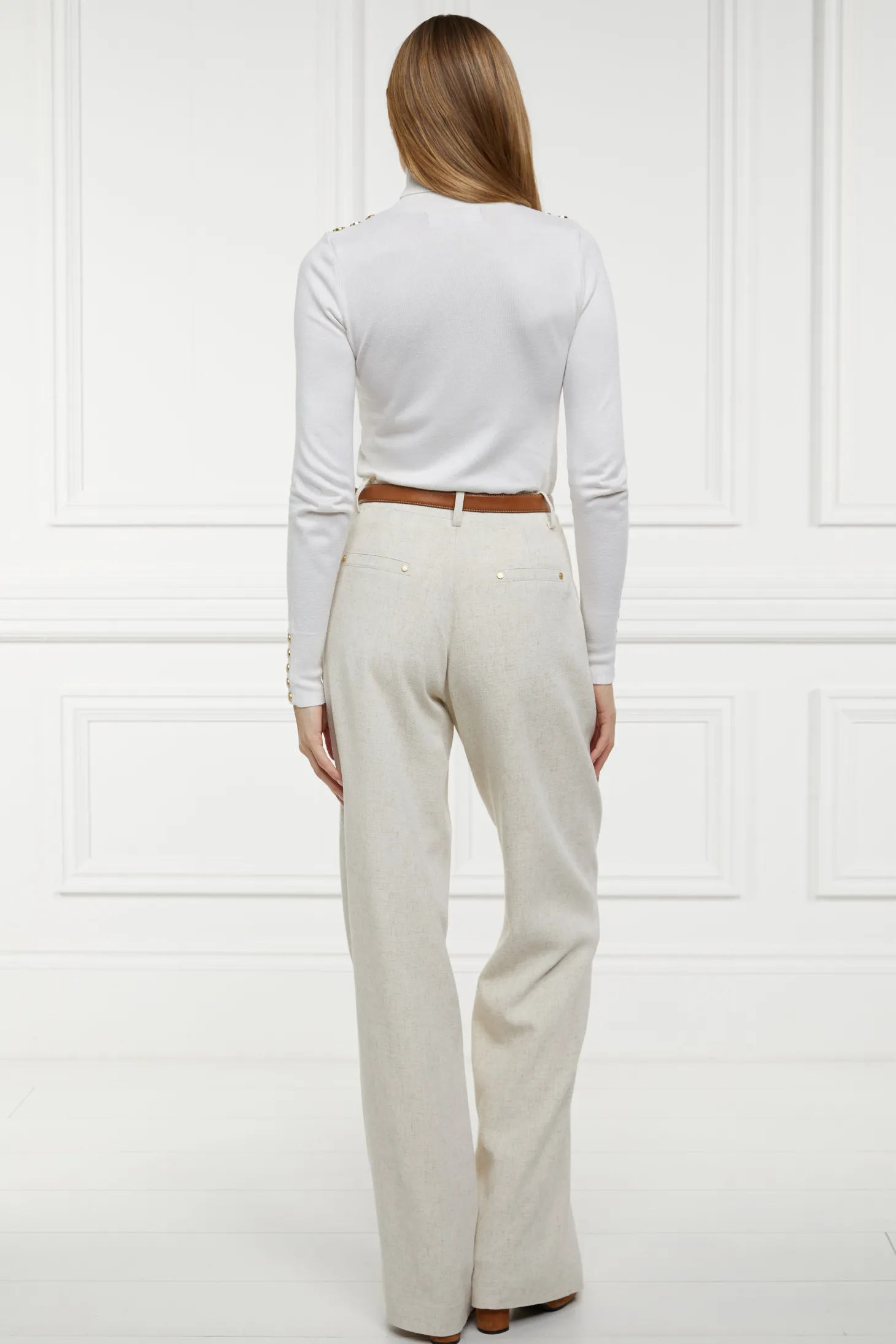 Belgravia Wide Leg Trouser (Natural Linen)