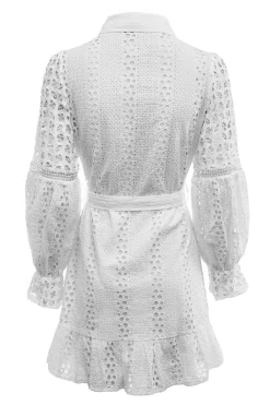 Broderie Lace Dress (White)