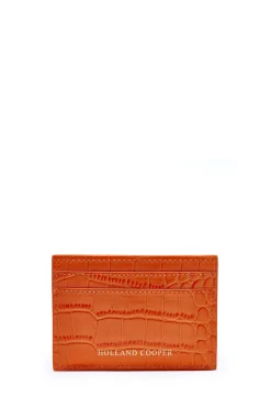 Chelsea Card Holder (Orange Croc)