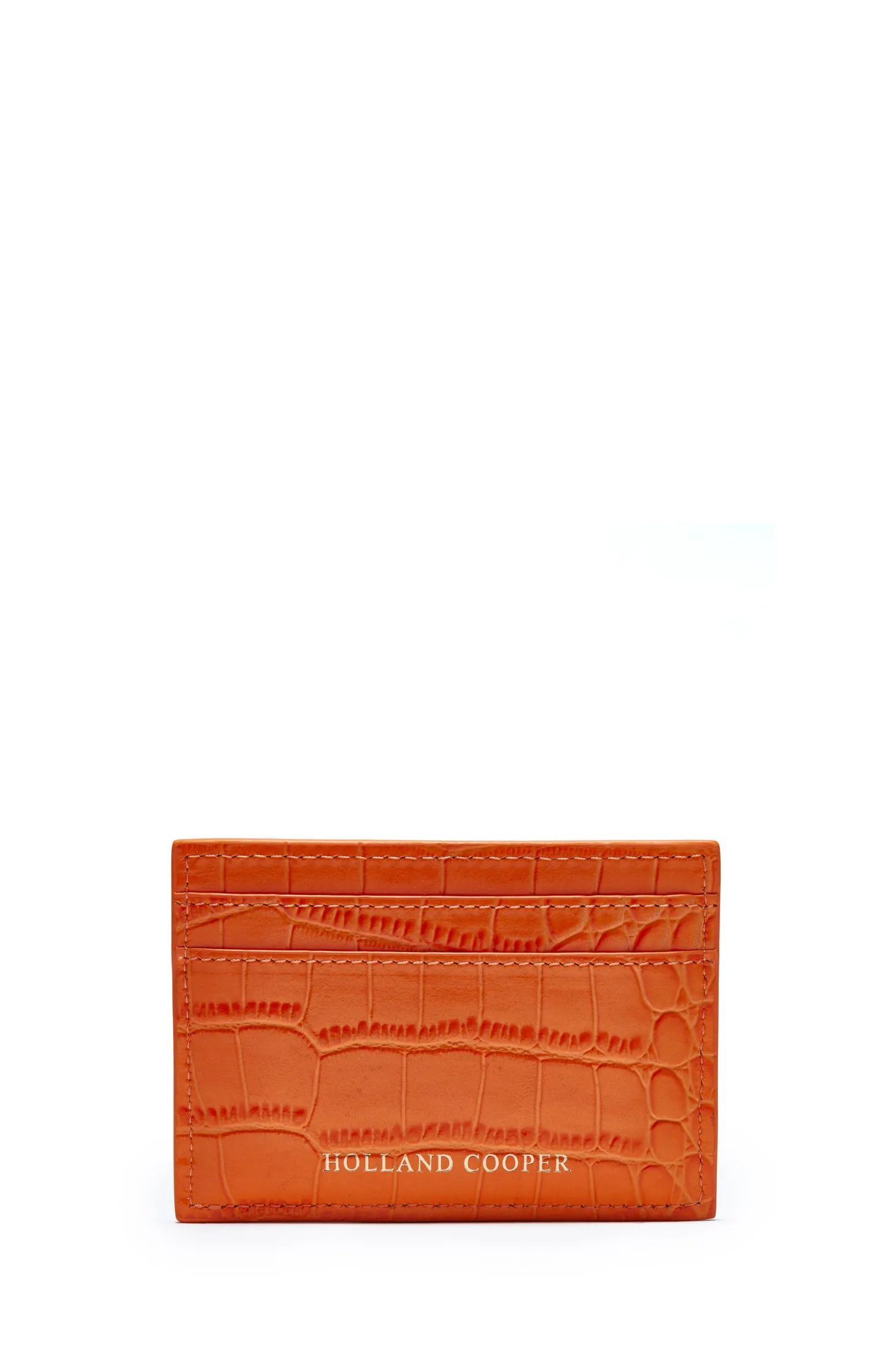 Chelsea Card Holder (Orange Croc)