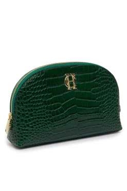 Chelsea Makeup Bag (Emerald Croc)