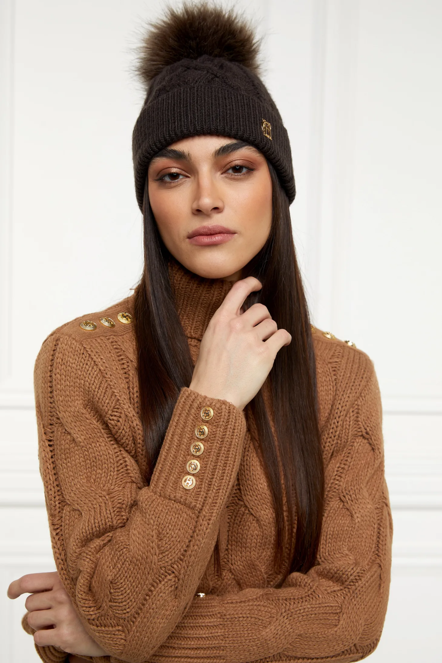Cortina Bobble Hat (Chocolate Mink)
