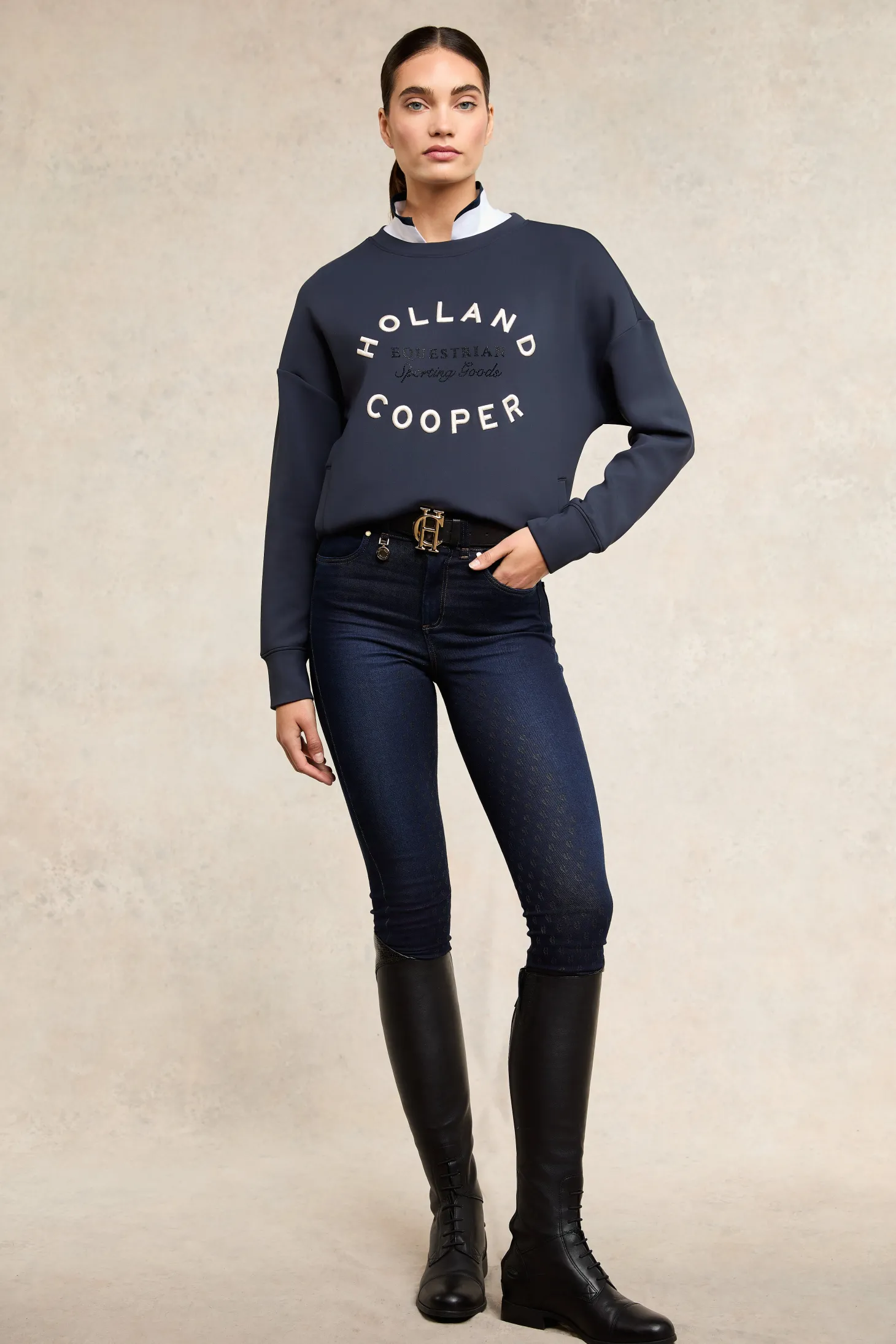 Crystal Crew Neck Sweat (Ink Navy)