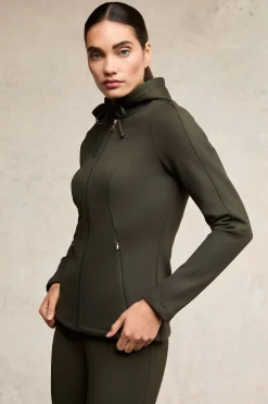 Crystal Zip Hoodie (Dark Olive)