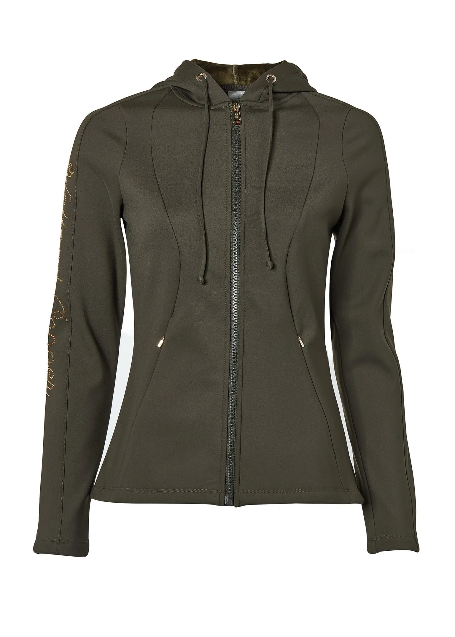 Crystal Zip Hoodie (Dark Olive)