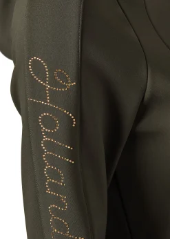 Crystal Zip Hoodie (Dark Olive)