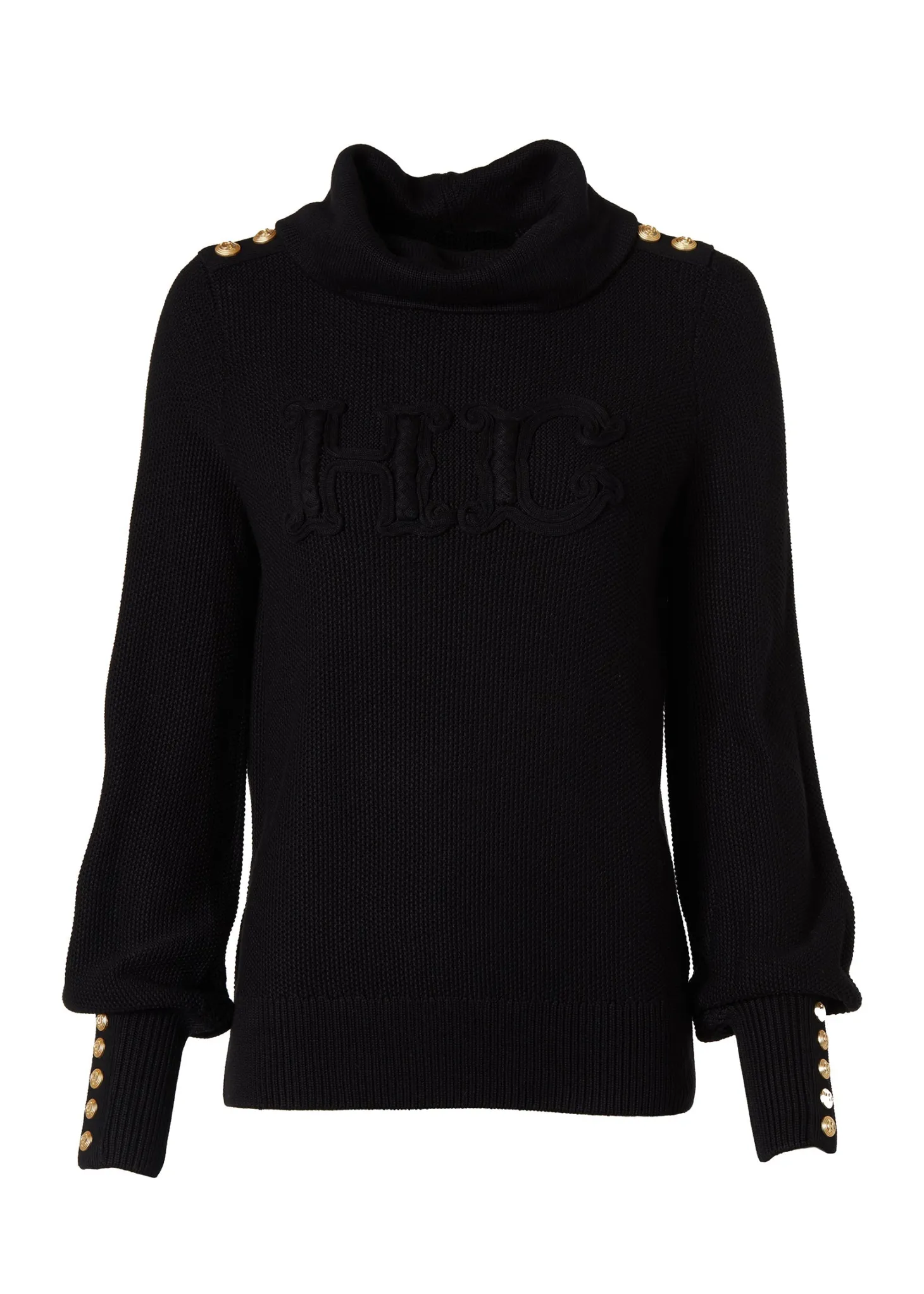 Daisy Roll Neck Knit (Black)