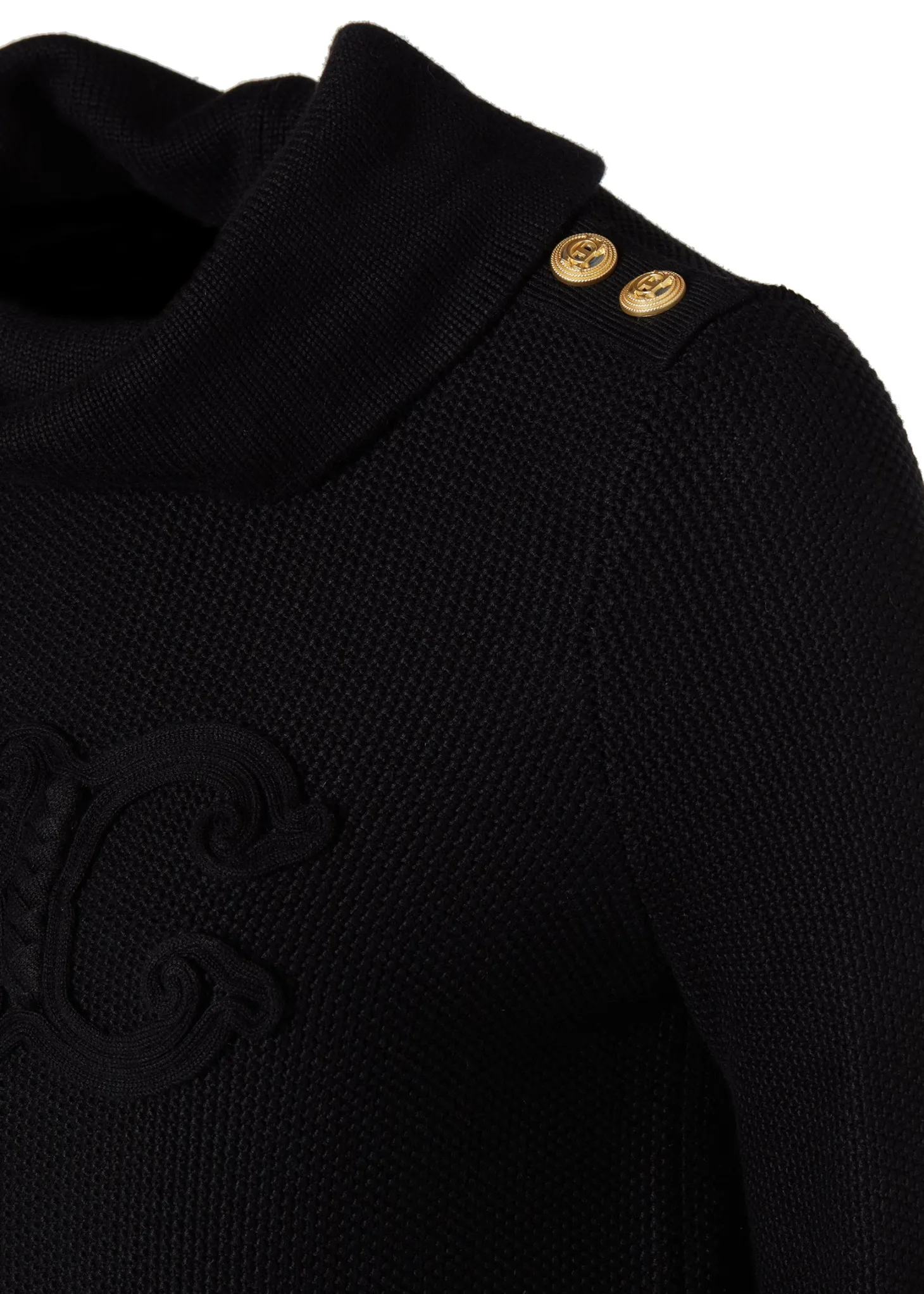 Daisy Roll Neck Knit (Black)