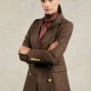Double Breasted Blazer (Large Scale Brown Herringbone)
