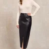 Faux Leather Maxi Skirt (Black)