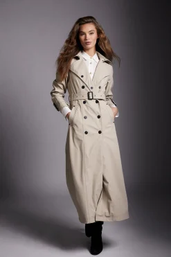 Full Length Kendal Waterproof Trench Coat (Stone)