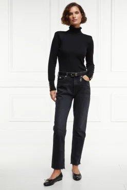 High Rise Slim Jean (Washed Black)