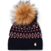 Jennifer Fairisle Bobble Hat (Ink Navy)