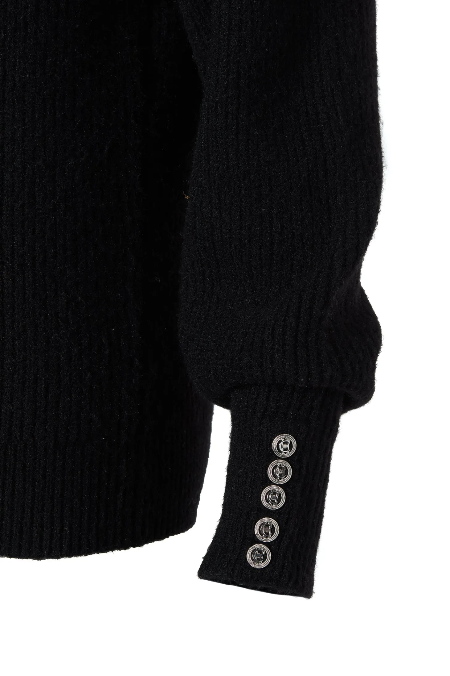 Kelsie Rib Embellished Roll Neck (Black)