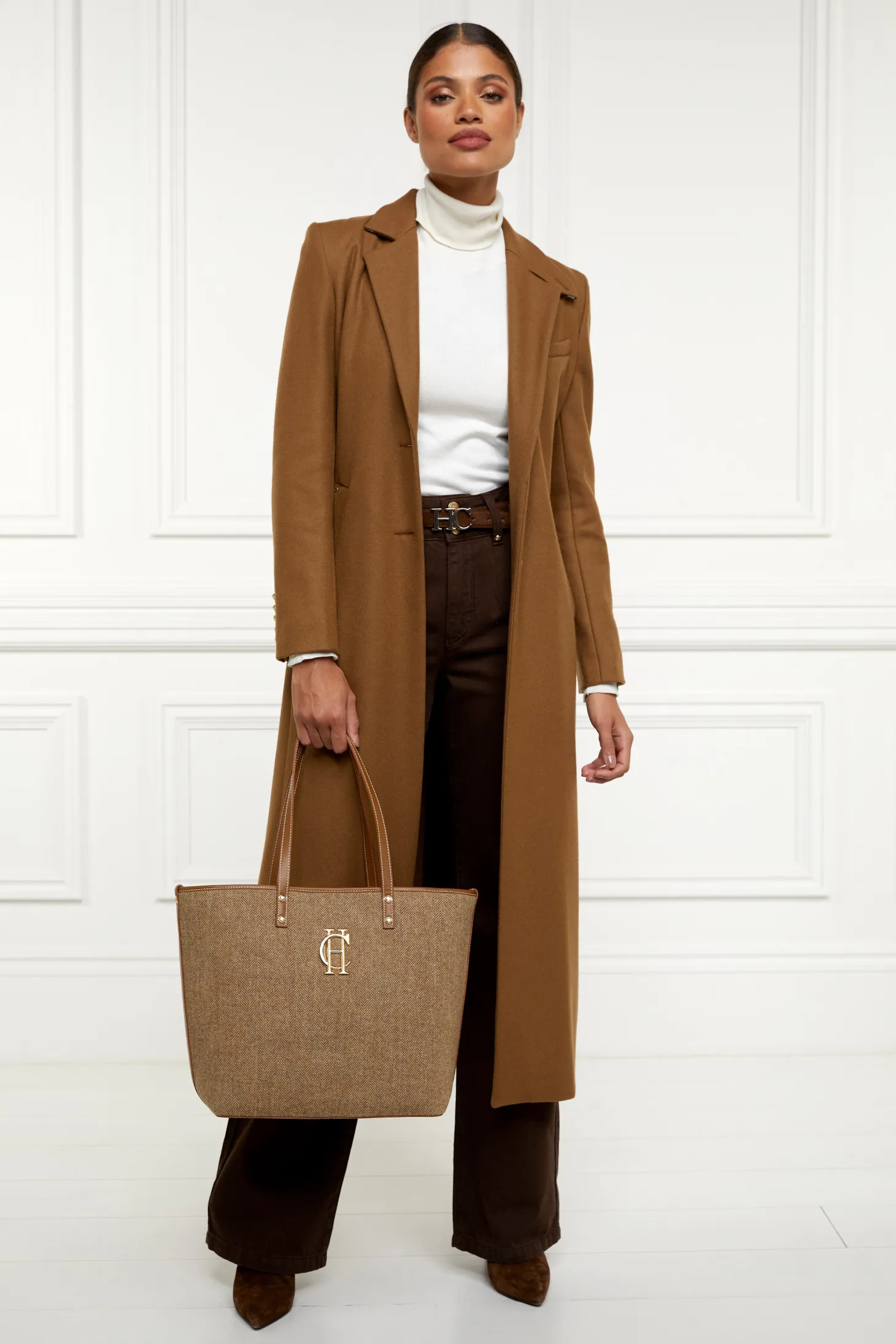 Kensington Tote Bag (Tan Herringbone)