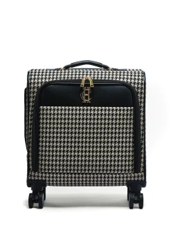 Knightsbridge Small Suitcase (Ecru Houndstooth)