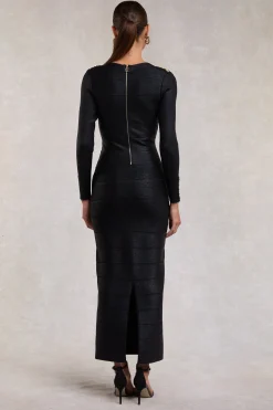 Lottie Bandage Dress (Black Foil)