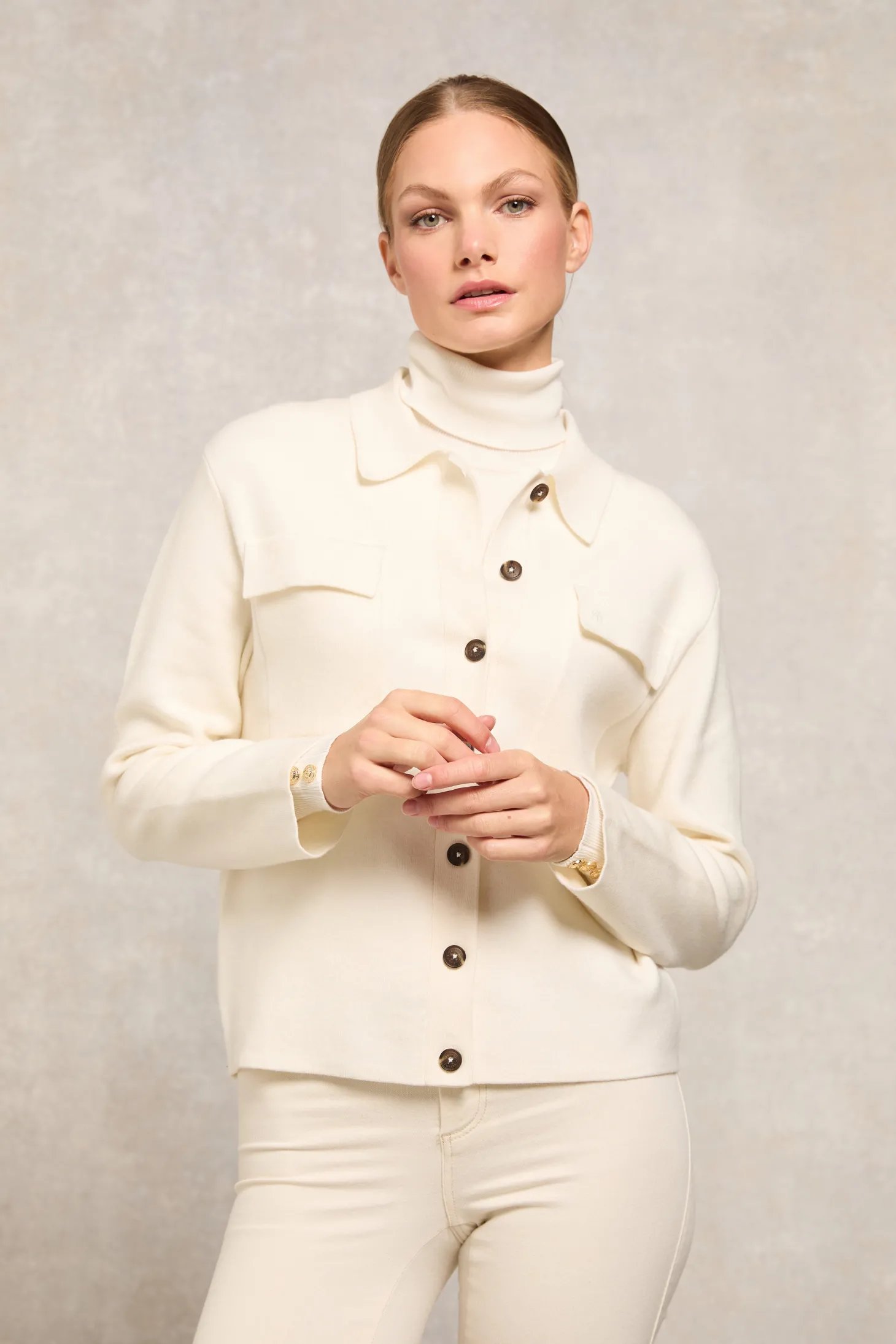 Maria Knitted Overshirt (Natural)