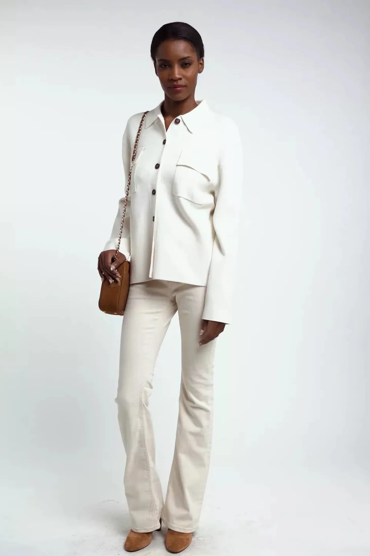 Maria Knitted Overshirt (Natural)