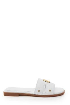 Monogram Slides (White Croc)