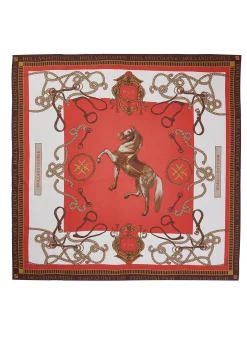 Regal Horse Silk Scarf (Sienna)