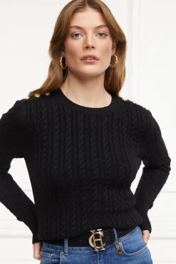 Seattle Cable Crew Knit (Black)