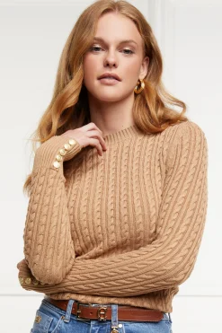 Seattle Cable Crew Knit (Dark Camel)