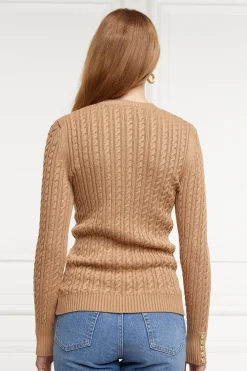 Seattle Cable Crew Knit (Dark Camel)