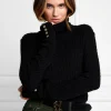 Seattle Roll Neck Cable Knit (Black)