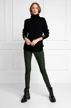 Seattle Roll Neck Cable Knit (Black)