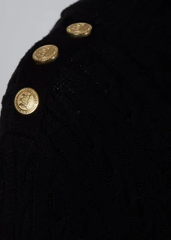 Seattle Roll Neck Cable Knit (Black)