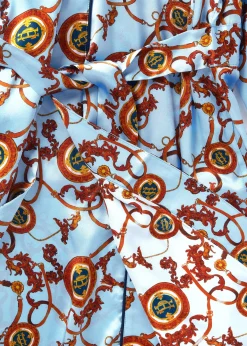 Silk Dressing Gown (Sky Blue)