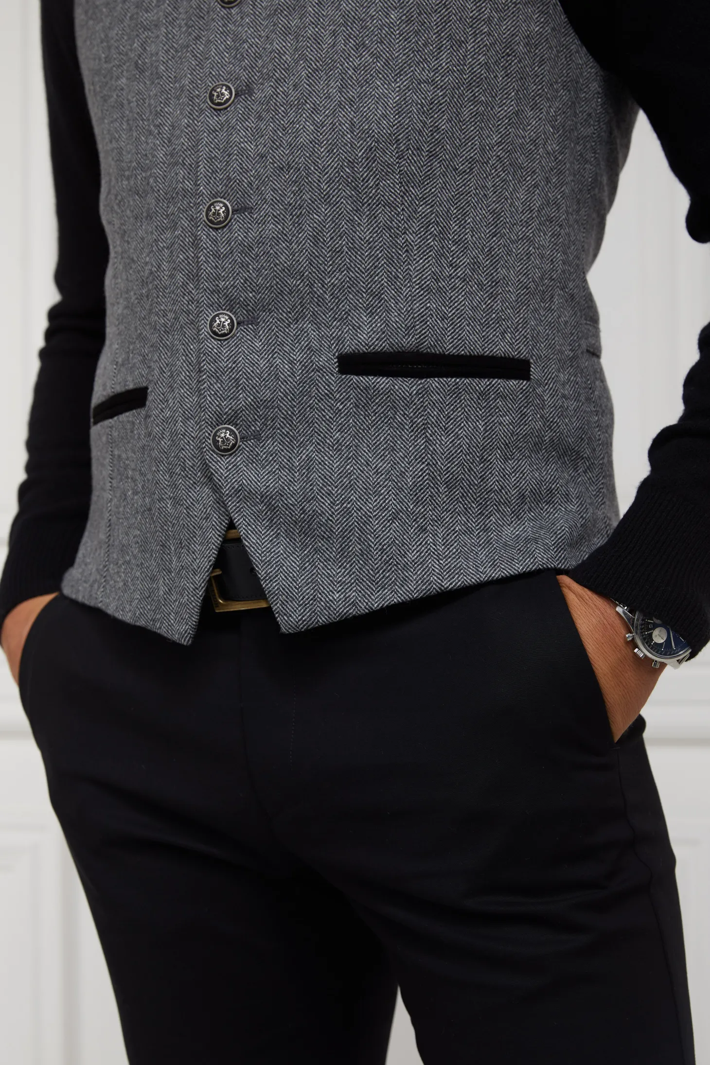 St James Waistcoat (Mono Herringbone)