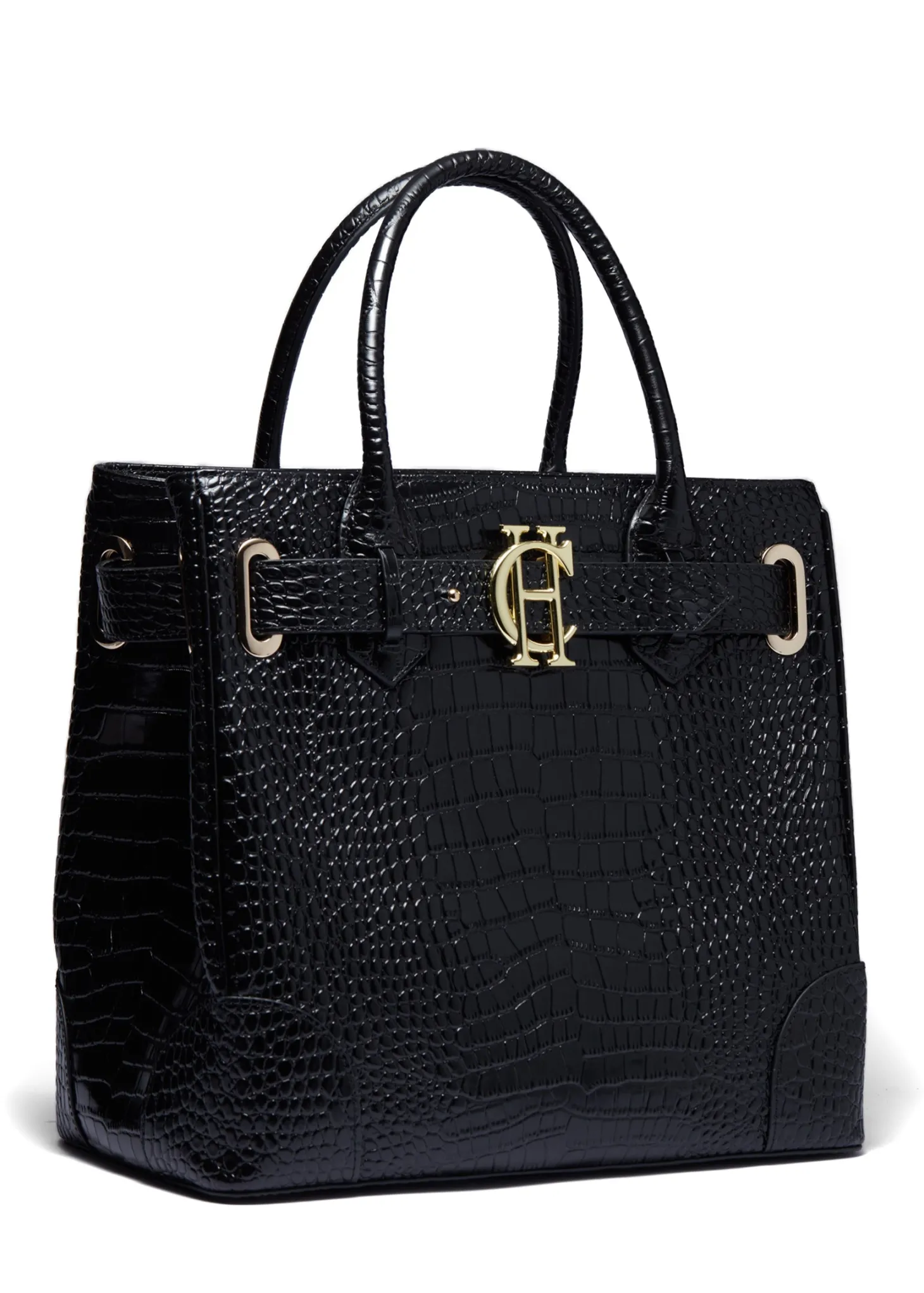 The Brompton Tote (Black Croc)