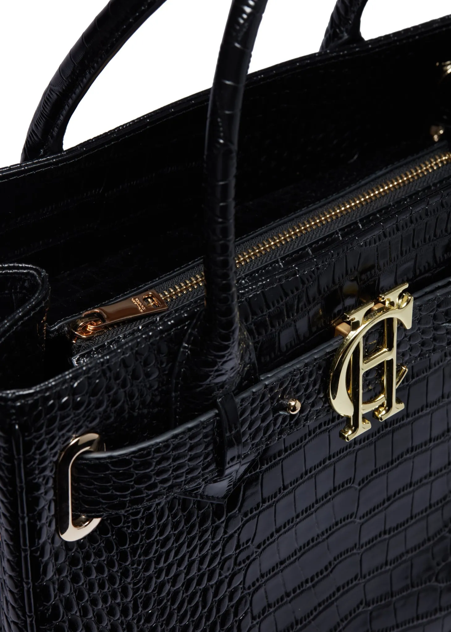 The Brompton Tote (Black Croc)