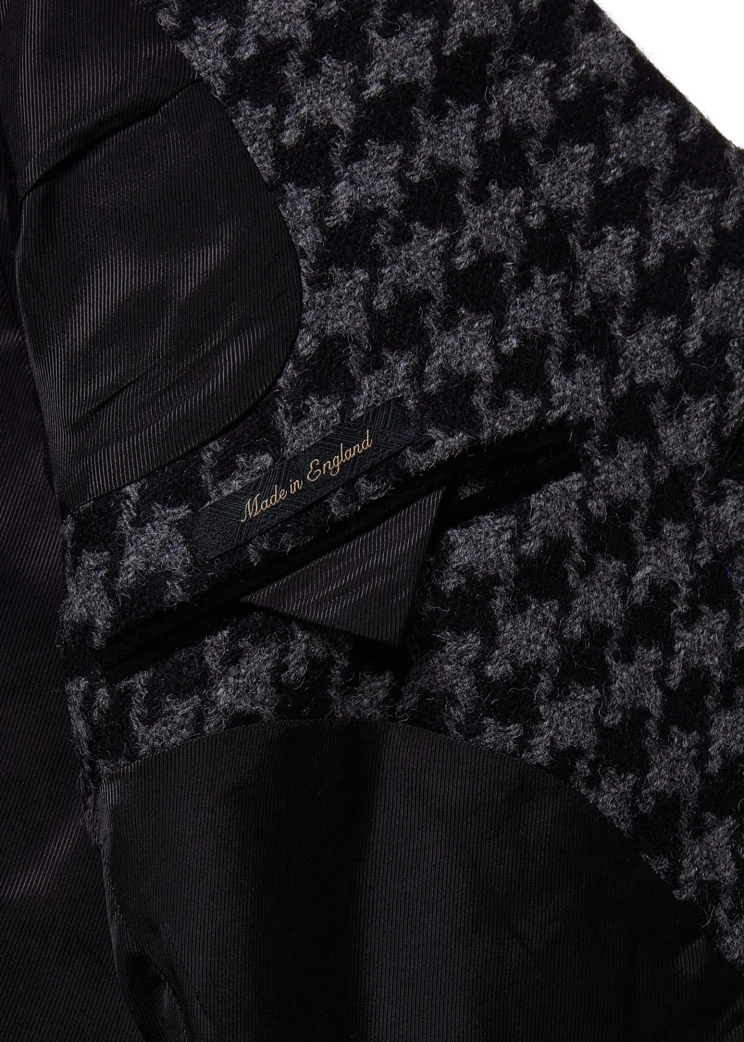 The Cheltenham Coat (Large Scale Charcoal Houndstooth)