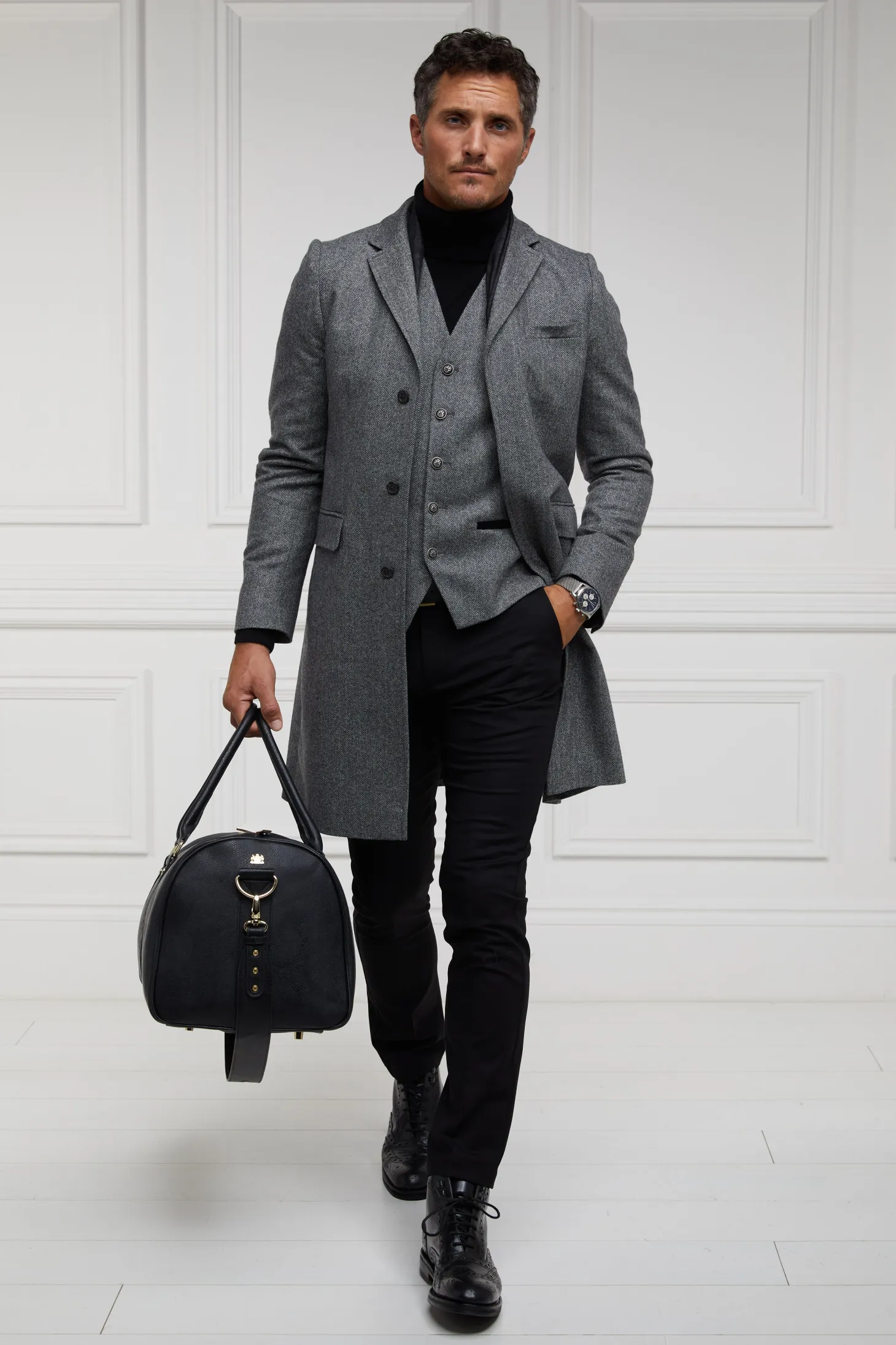 The Cheltenham Coat (Mono Herringbone)
