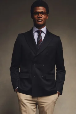 The Double Breasted Blazer (Black Barathea)