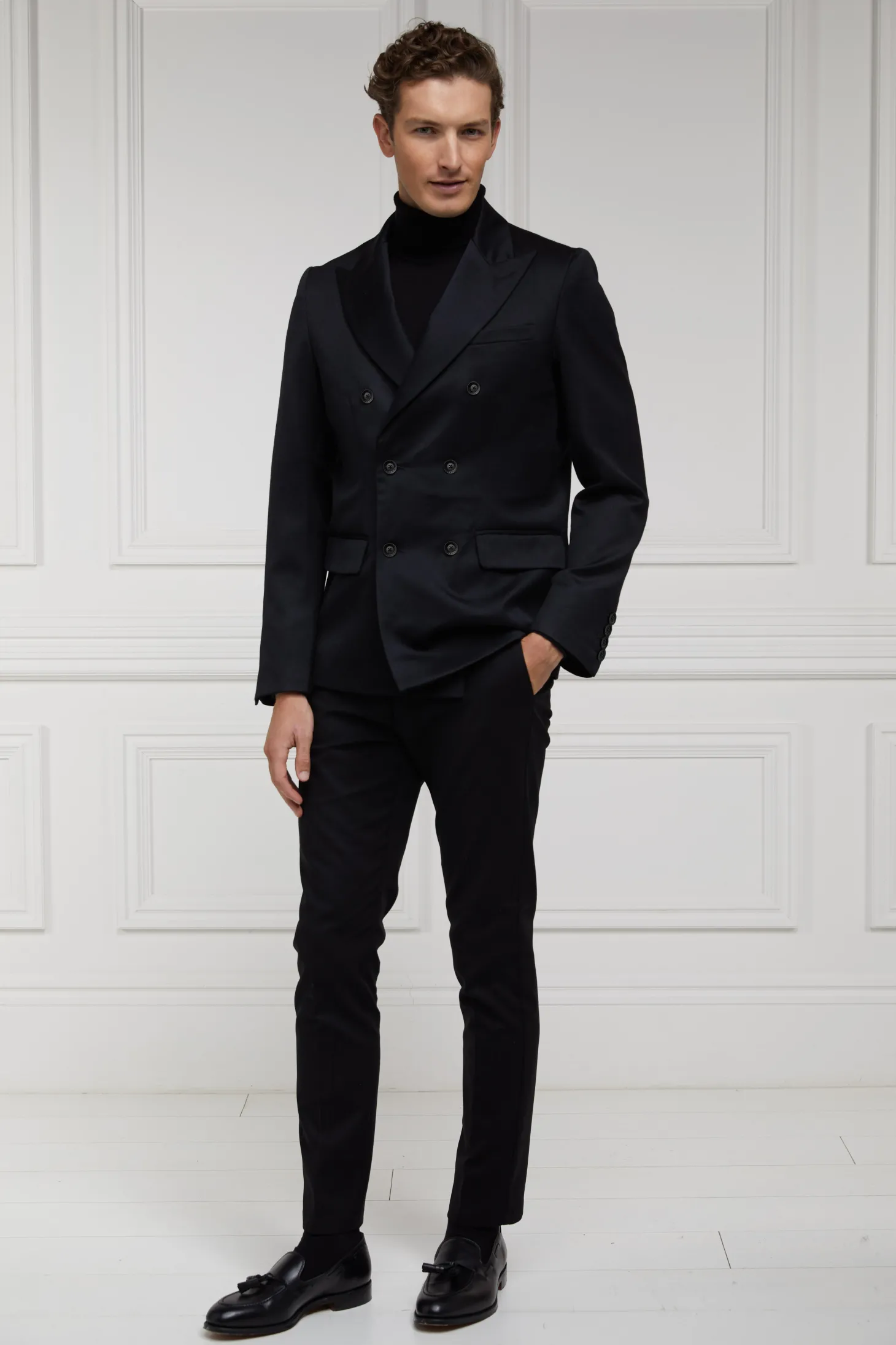 The Double Breasted Blazer (Black Barathea)