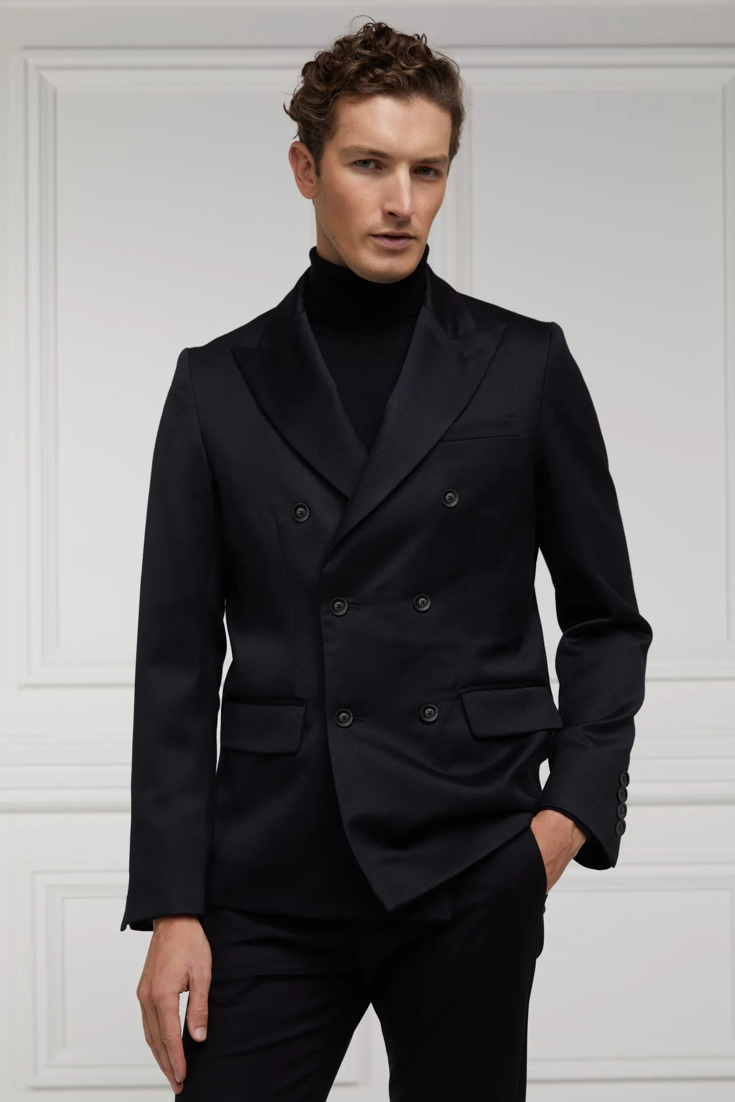 The Double Breasted Blazer (Black Barathea)