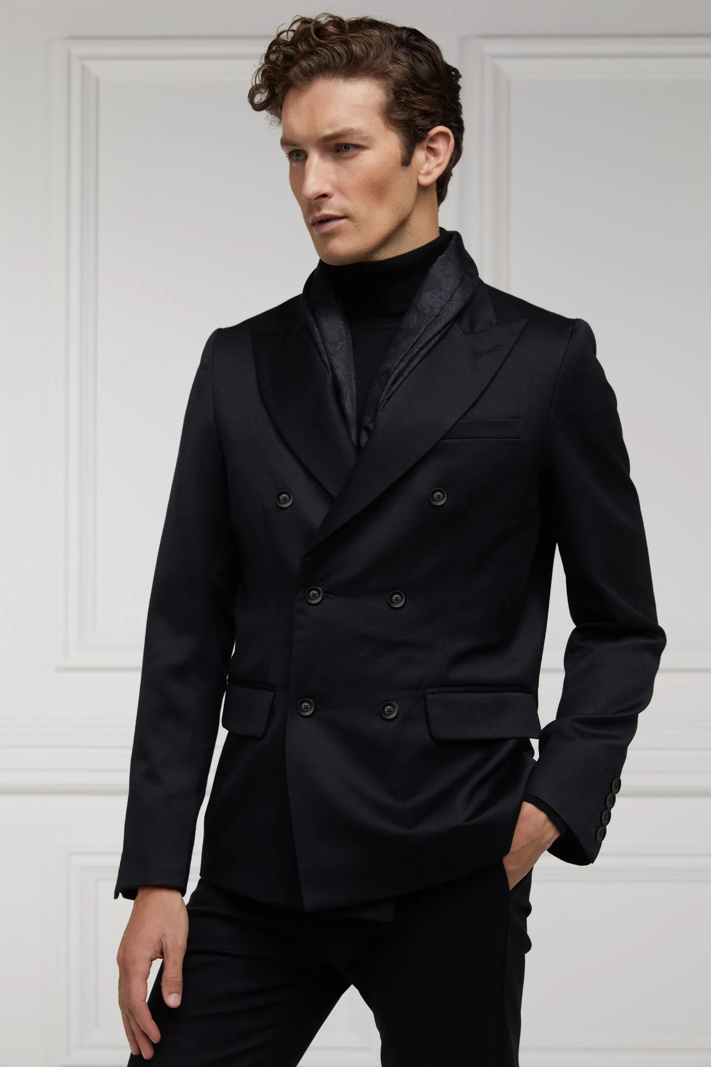 The Double Breasted Blazer (Black Barathea)