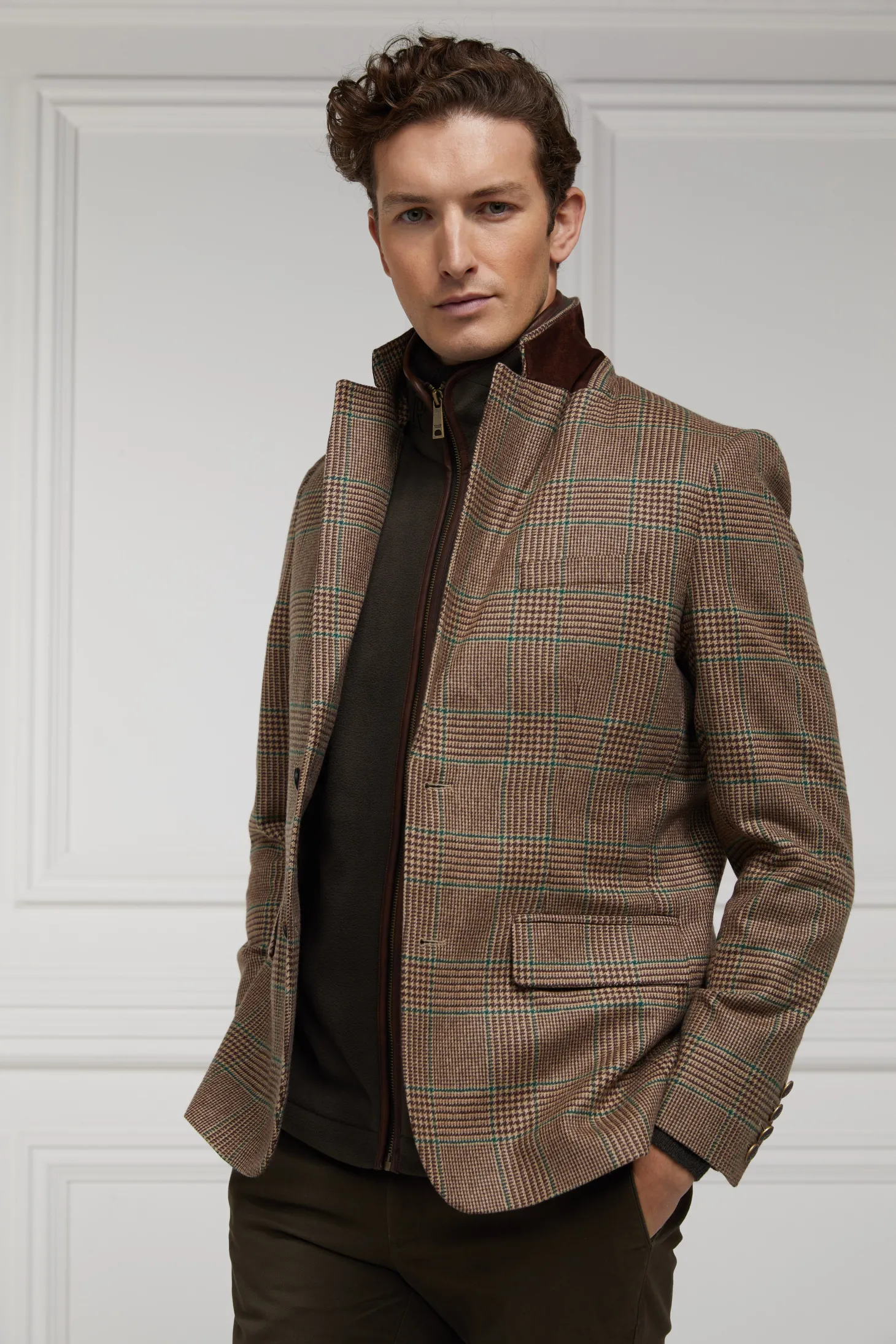 The Single Breasted Blazer (Clarence Check Forest)