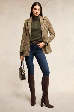 Tori Quarter Zip Knit (Forest Green)