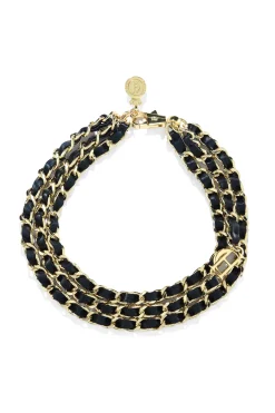 Triple Chain Necklace (Black Gold)