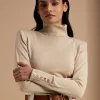 Victoria Cashmere Roll Neck (Stone)