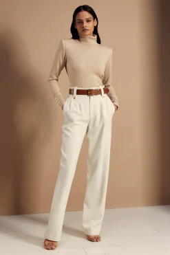 Victoria Cashmere Roll Neck (Stone)